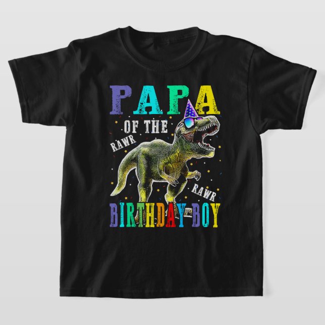 Camiseta PAPA De La Dinosauria De Los Niños De Cumpleaños (Distribución)