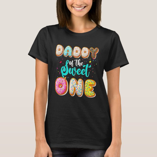 Camiseta Papá De La Dulce Familia De Primer Cumpleaños Donu (Anverso)