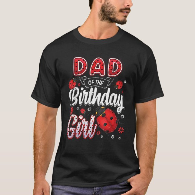 Camiseta Papá De La Familia Chica De Cumpleaños (Anverso)