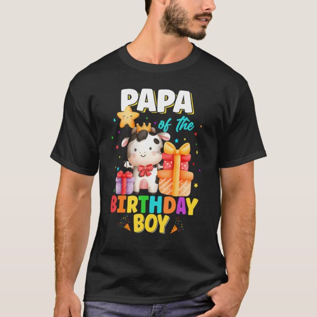 Camiseta Papá De La Familia De Animales De Bola De Cumpleañ (Anverso)