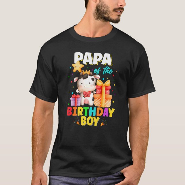 Camiseta Papá De La Familia De Animales De Bola De Cumpleañ (Anverso)