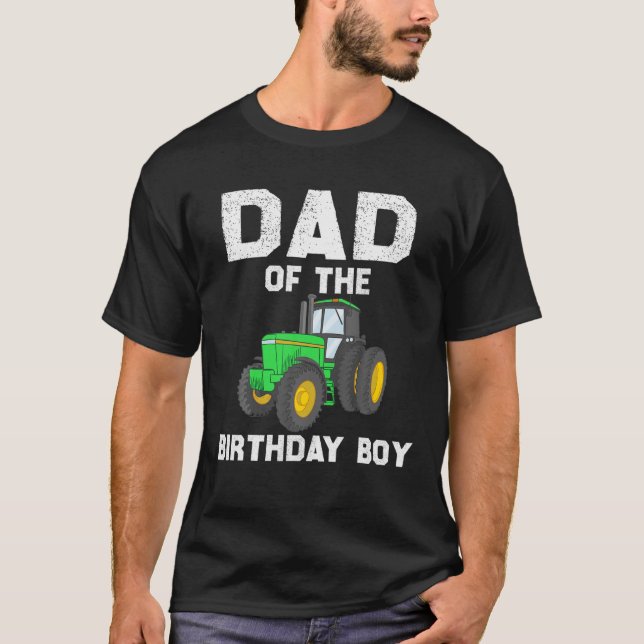 Camiseta Papá De La Familia De Fiestas De Birthday Boy Farm (Anverso)