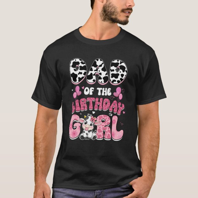 Camiseta Papá De La Familia De La Granja De Vacas Chica De  (Anverso)
