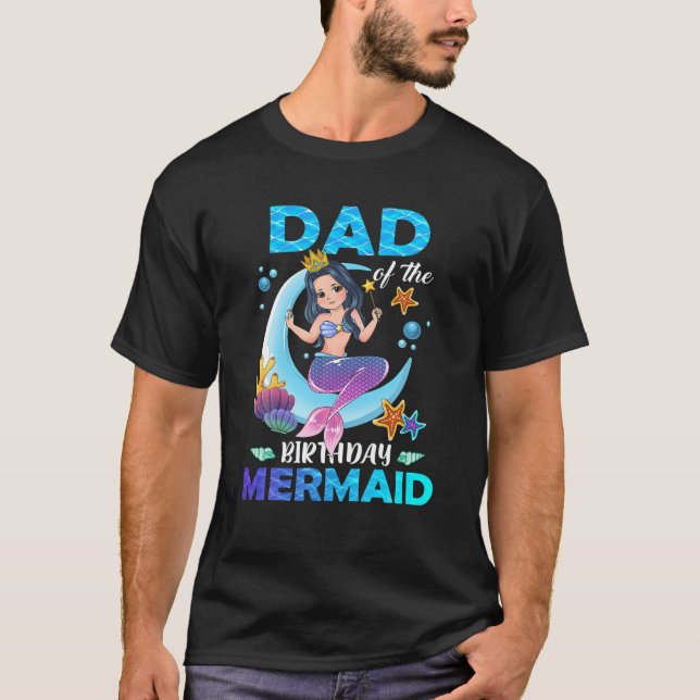 Camiseta Papá De La Familia De La Sirenita De Cumpleaños (Anverso)