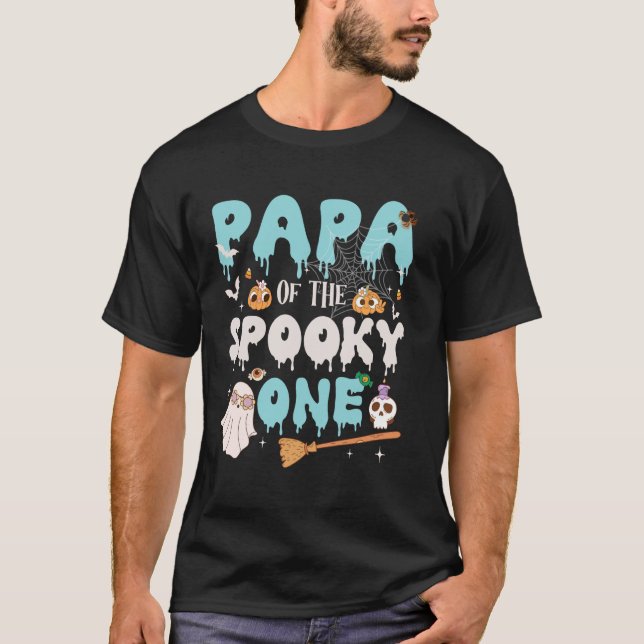 Camiseta Papá de la fantasmagórica Halloween de cumpleaños  (Anverso)