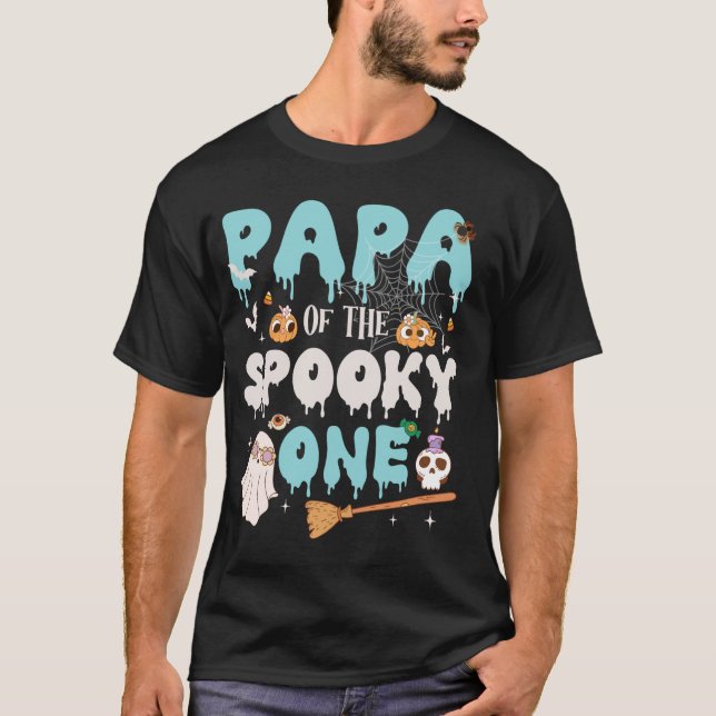 Camiseta Papá de la fantasmagórica Halloween de cumpleaños  (Anverso)