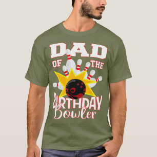 Camiseta Papá De La Fiesta De Bolos De Jugador De Cumpleaño