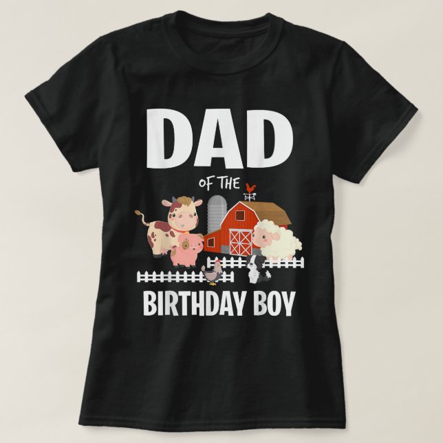 Camiseta Papá de la granja de animales divertidos de cumple (Diseño del anverso)
