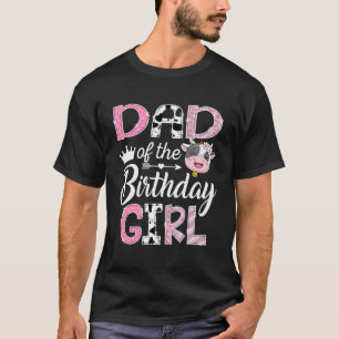 Camiseta Papá de la granja de cumpleaños Girl Cow 1er cumpl