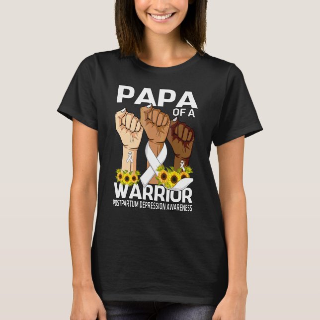 Camiseta Papá De La Mano De Un Guerrero Consciente De La De (Anverso)