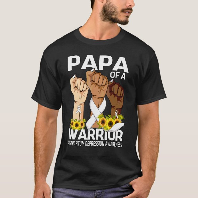 Camiseta Papá De La Mano De Un Guerrero Consciente De La De (Anverso)