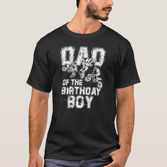 Camiseta Papá De La Motocicleta Sucia De Birthday  (Anverso)