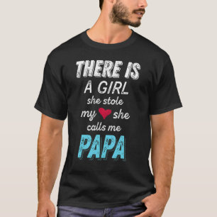 Camiseta Papá De La Nieta Que Me Robó El Tee Del Corazón