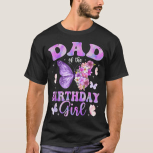 Camiseta Papá de la niña cumpleañera fiesta de mariposas co