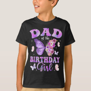 Camiseta Papá de la niña cumpleañera fiesta de mariposas co
