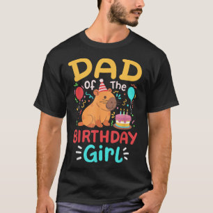 Camiseta Papá de la niña cumpleañera niños capybara lindo c