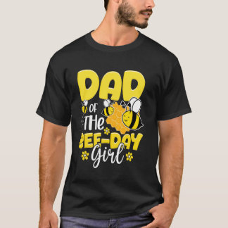 Camiseta Papá de la niña del día de la abeja Cumpleaños de 