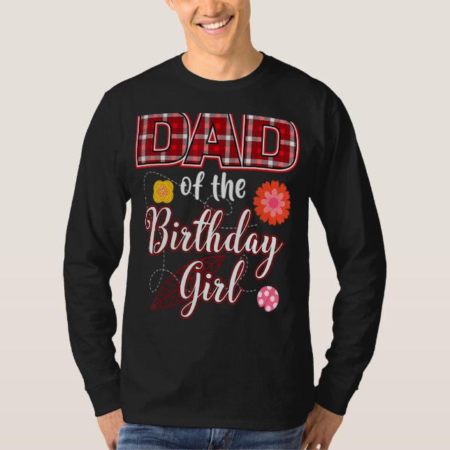 Camiseta Papá De La Pareja Familiar Del Chica De Cumpleaños (Anverso)