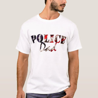 Camiseta Papá de la policía de la bandera americana