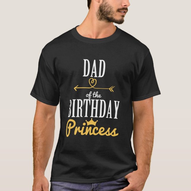 Camiseta Papá De La Princesa De Cumpleaños (Anverso)