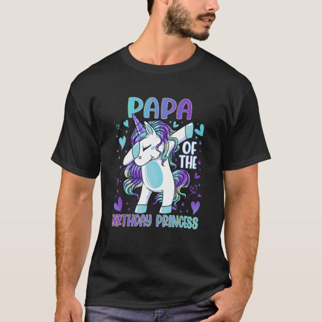 Camiseta Papa de la princesa del partido de cumpleaños Dabb (Anverso)