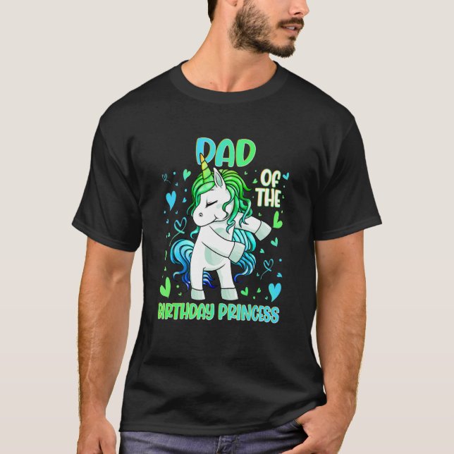 Camiseta Papá de la princesa del partido de cumpleaños Dabb (Anverso)