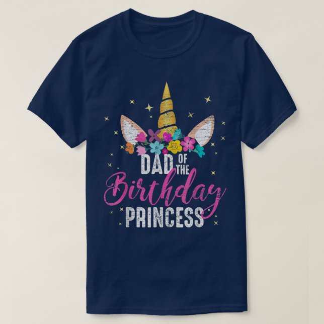 Camiseta Papá De La Princesa Nacida Padre Unicorn Nacido (Diseño del anverso)