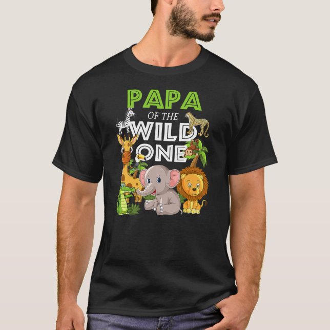 Camiseta Papa de la salvaje jungla de Safari de cumpleaños  (Anverso)