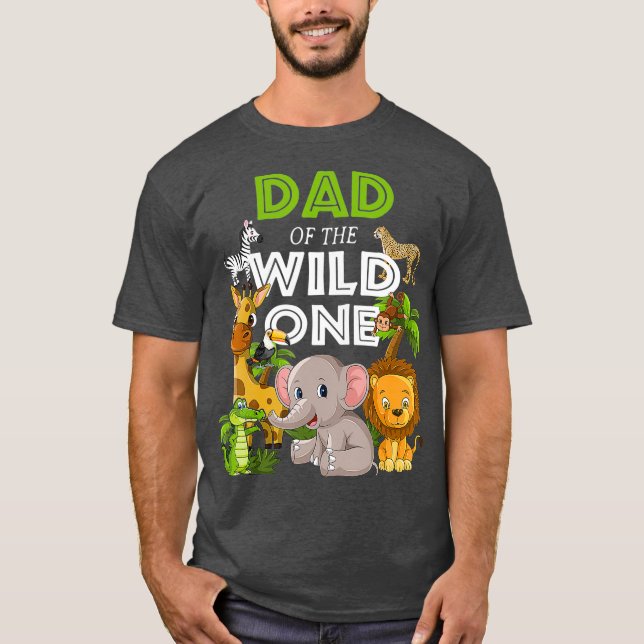 Camiseta Papá de la Selva Safari de Aniversario de un Zooló (Anverso)