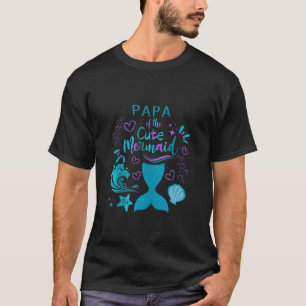 Camiseta Papá de la sirena cutánea 5 años fiesta de cumplea
