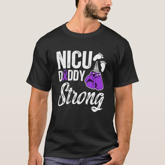 Camiseta Papá de la UCIN Bebé Prematuro Micro Papá de Guerr (Anverso)
