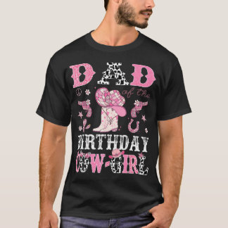 Camiseta Papá De La Vaquera De Cumpleaños Rosa Disco Rodeo