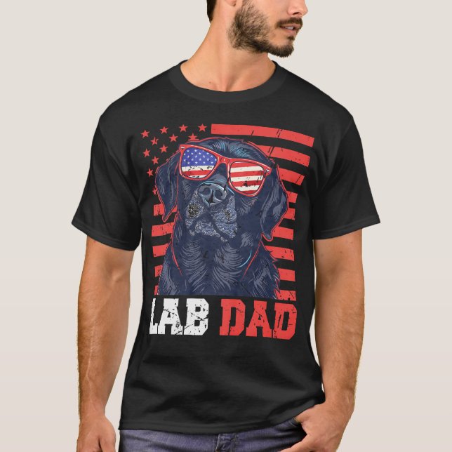 Camiseta Papá De Laboratorio Divertido Estrellas De EE. UU. (Anverso)