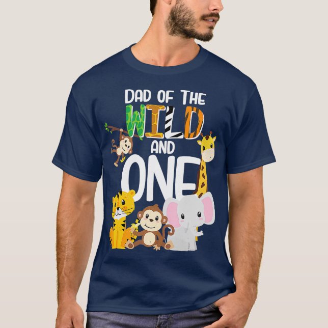 Camiseta Papá de lo salvaje y un tema del zoológico cumplea (Anverso)
