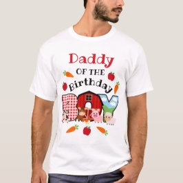 Camiseta Papá de los animales de granja del niño de cumplea