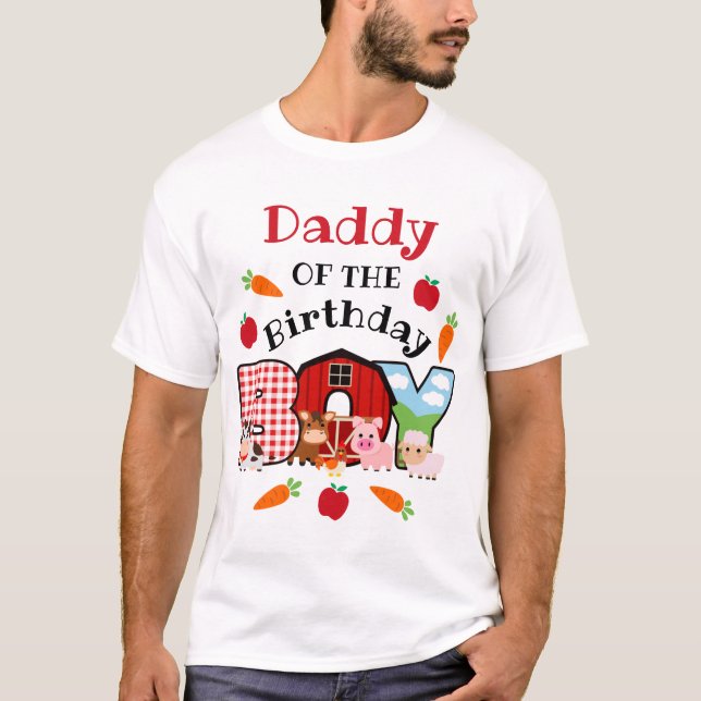 Camiseta Papá de los animales de granja del niño de cumplea (Anverso)