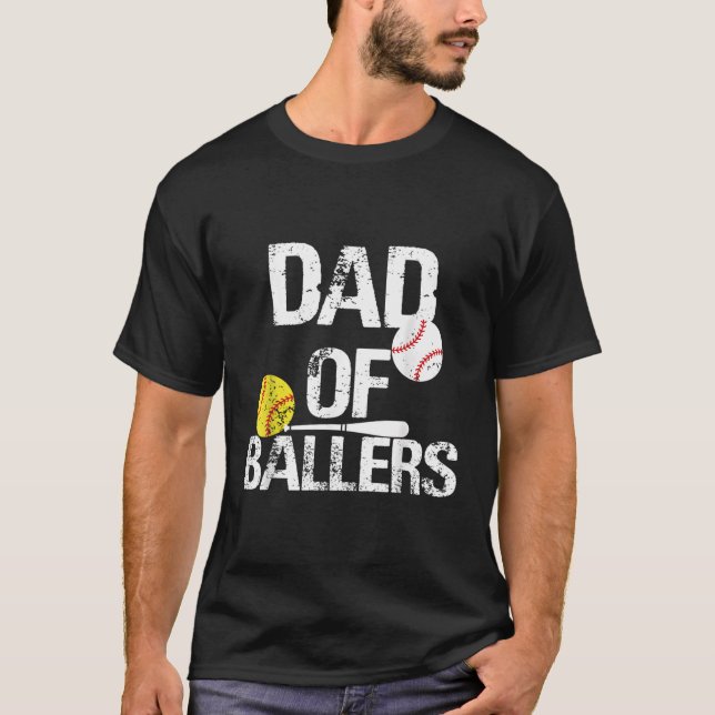 Camiseta Papá De Los Bailarines, Papá De Los Jugadores De B (Anverso)