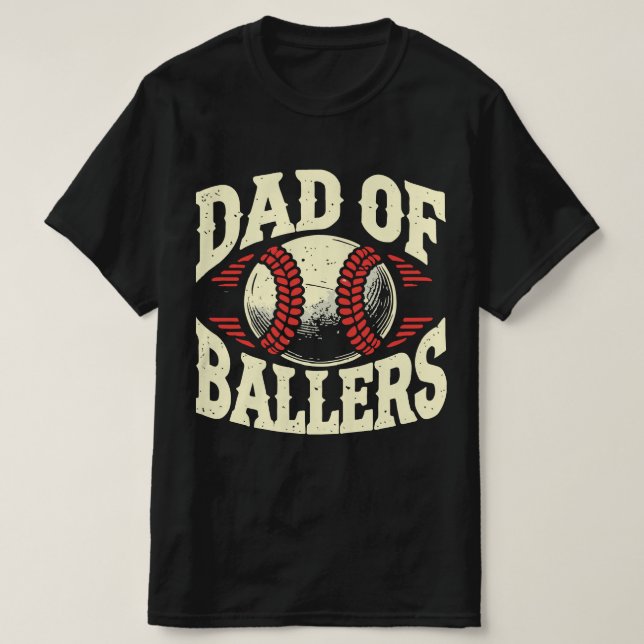 Camiseta Papá De Los Ballers De Béisbol (Diseño del anverso)