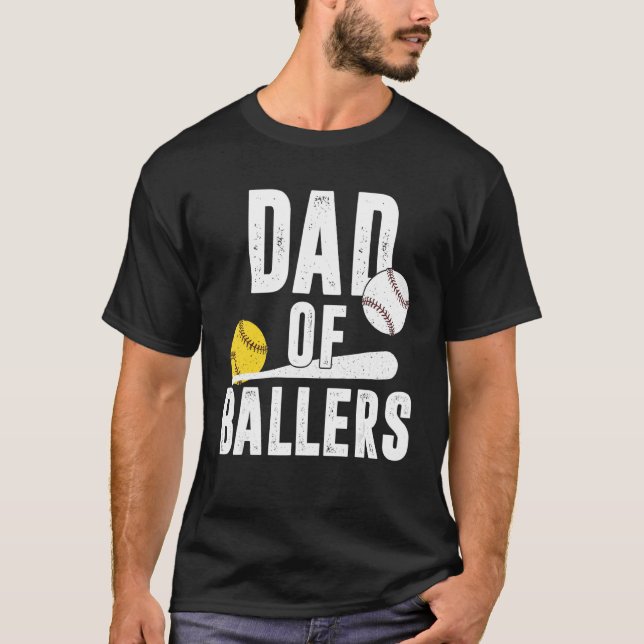 Camiseta Papá de los Ballers, papá de los juegos de sóftbol (Anverso)