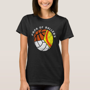 Camiseta Papa de los Baloncestistas Softbol Voleibol Balon