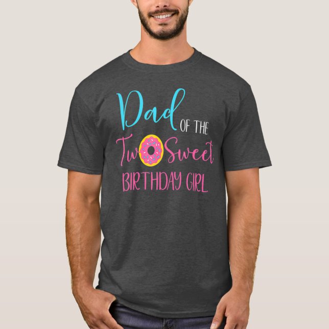 Camiseta Papá de los dos dulces Chicas de cumpleaños de dos (Anverso)