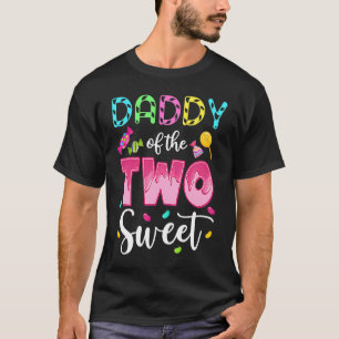 Camiseta Papá de los dos dulces Chicas segundo cumpleaños C