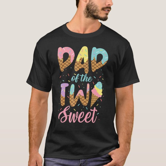 Camiseta Papá De Los Dos Dulces Crema De Hielo Chica De Cum (Anverso)