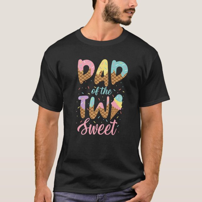 Camiseta Papá De Los Dos Dulces Crema De Hielo Chica De Cum (Anverso)