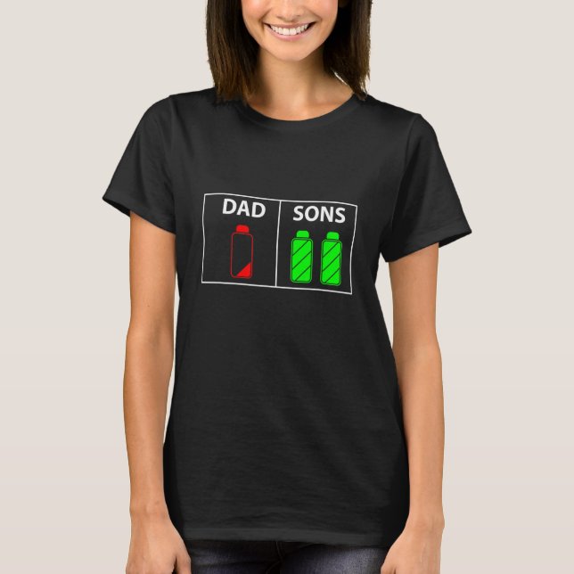 Camiseta Papá de los dos hijos gracioso Gif del Día del Pad (Anverso)