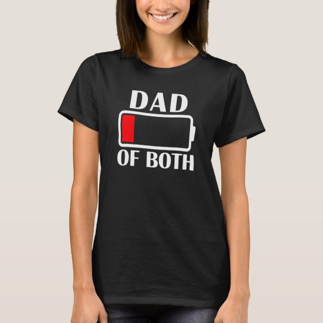 Camiseta Papá De Los Dos Papás De Batería Baja Cansado (Anverso)