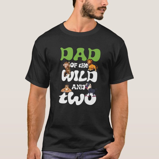 Camiseta Papá De Los Dos Salvajes Ani De La Selva Safari De (Anverso)