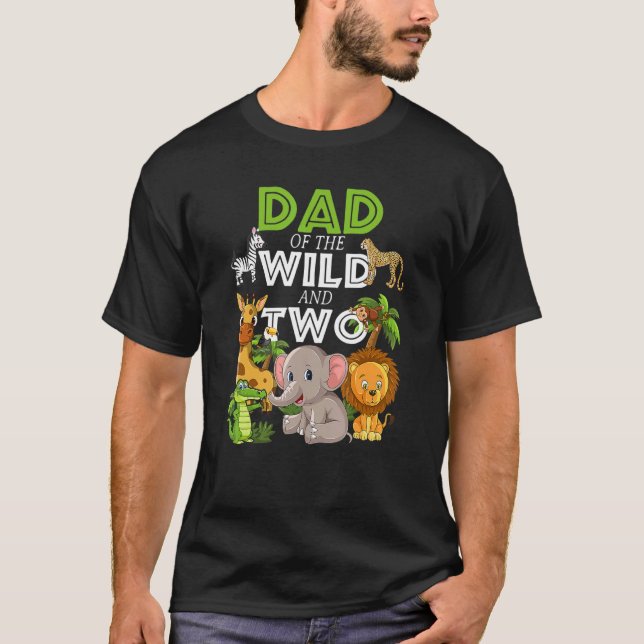 Camiseta Papá De Los Dos Salvajes Ani De La Selva Safari De (Anverso)
