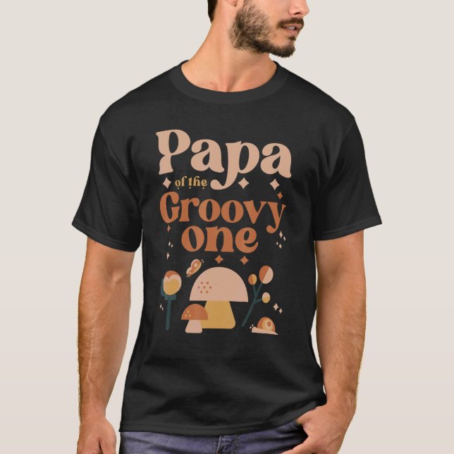 Camiseta Papá de los hombres de Groovy One Boho Primer cump (Anverso)