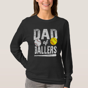 Camiseta Papá de los jugadores de sóftbol y béisbol jugador
